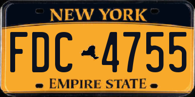 NY license plate FDC4755