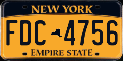NY license plate FDC4756