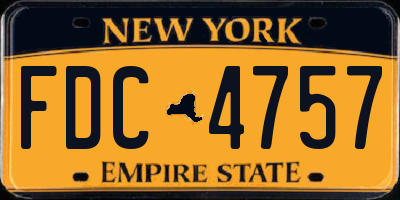 NY license plate FDC4757