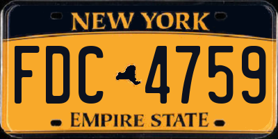 NY license plate FDC4759
