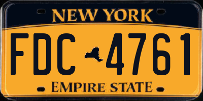 NY license plate FDC4761