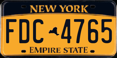 NY license plate FDC4765