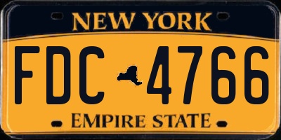NY license plate FDC4766