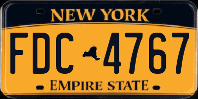 NY license plate FDC4767