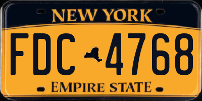 NY license plate FDC4768