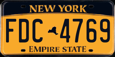 NY license plate FDC4769