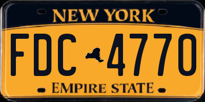 NY license plate FDC4770