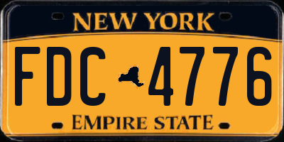 NY license plate FDC4776
