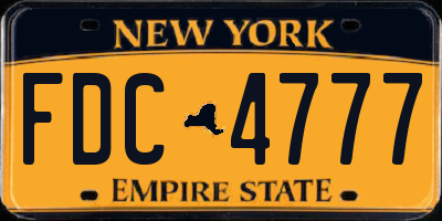 NY license plate FDC4777
