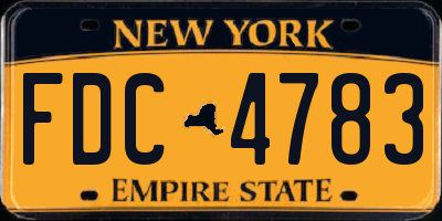 NY license plate FDC4783