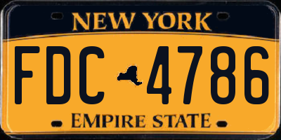 NY license plate FDC4786