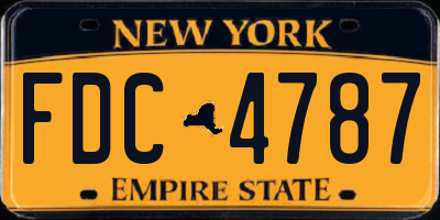 NY license plate FDC4787