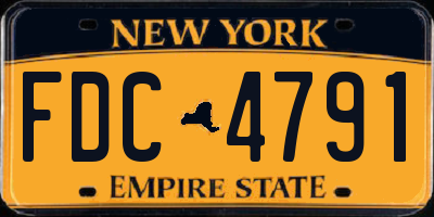 NY license plate FDC4791