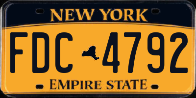 NY license plate FDC4792