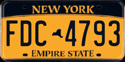 NY license plate FDC4793