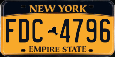 NY license plate FDC4796