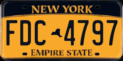 NY license plate FDC4797