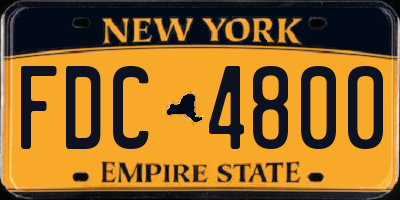 NY license plate FDC4800