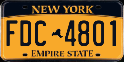 NY license plate FDC4801
