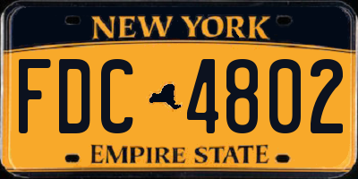 NY license plate FDC4802