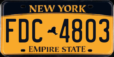 NY license plate FDC4803