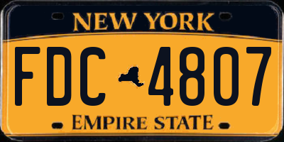 NY license plate FDC4807