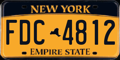 NY license plate FDC4812
