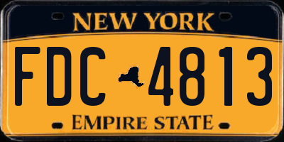 NY license plate FDC4813