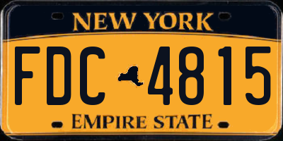 NY license plate FDC4815