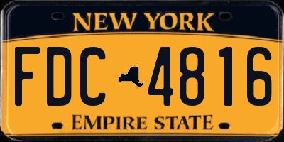 NY license plate FDC4816