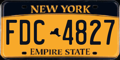 NY license plate FDC4827