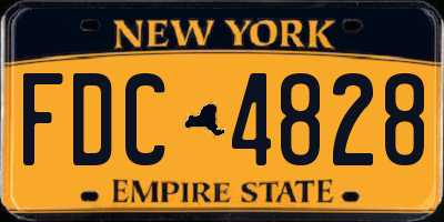 NY license plate FDC4828