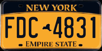 NY license plate FDC4831