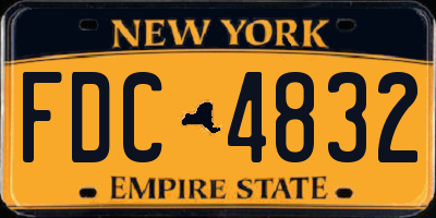 NY license plate FDC4832