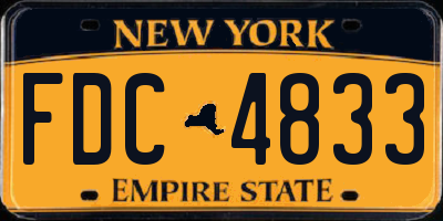 NY license plate FDC4833