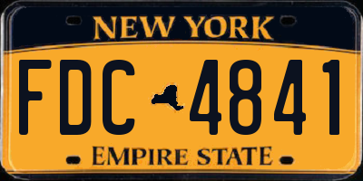 NY license plate FDC4841