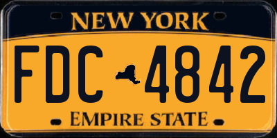 NY license plate FDC4842