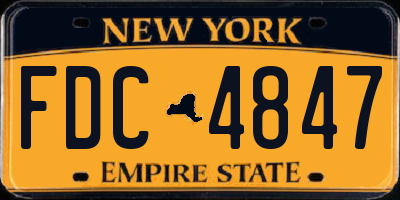 NY license plate FDC4847