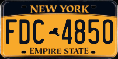 NY license plate FDC4850