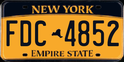 NY license plate FDC4852
