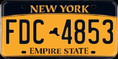 NY license plate FDC4853