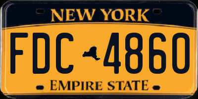 NY license plate FDC4860