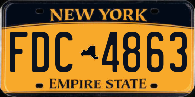 NY license plate FDC4863