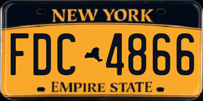 NY license plate FDC4866
