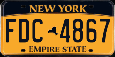 NY license plate FDC4867