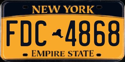 NY license plate FDC4868