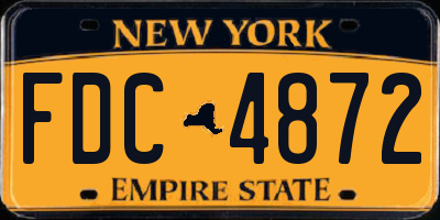 NY license plate FDC4872