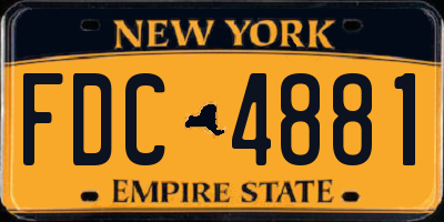 NY license plate FDC4881