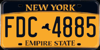 NY license plate FDC4885