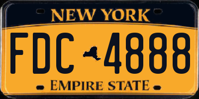 NY license plate FDC4888
